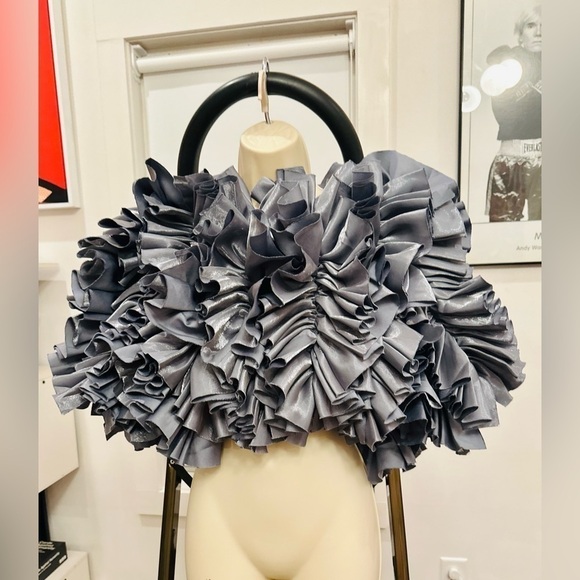 Sold on EBay ✅AKIRA MUST BE DREAMING DENIM RUFFLE CROP BLOUSE  NWT - Picture 6 of 11